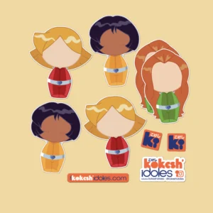 6 stickers inspirés de la série d’animation française Totally Spies