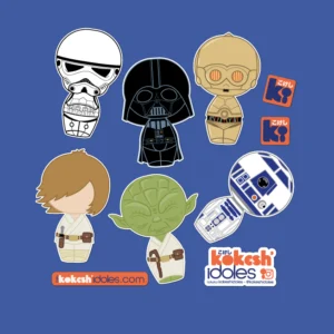 6 stickers inspirés de la trilogie cinématographique Star Wars