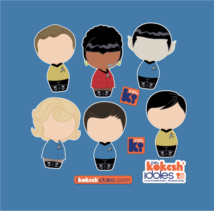6 stickers inspirés de la série TV Star Trek