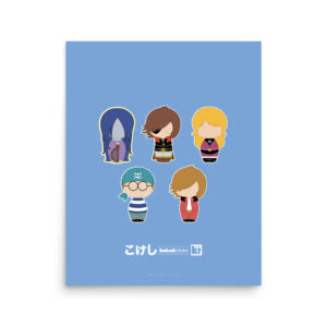 Affiche bleue inspirée de l'animé Albator