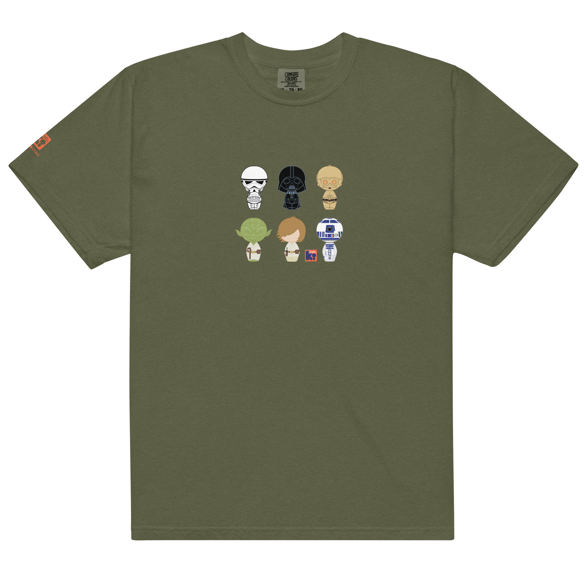 T-shirt kaki inspiré de la trilogie cinématographique Star Wars