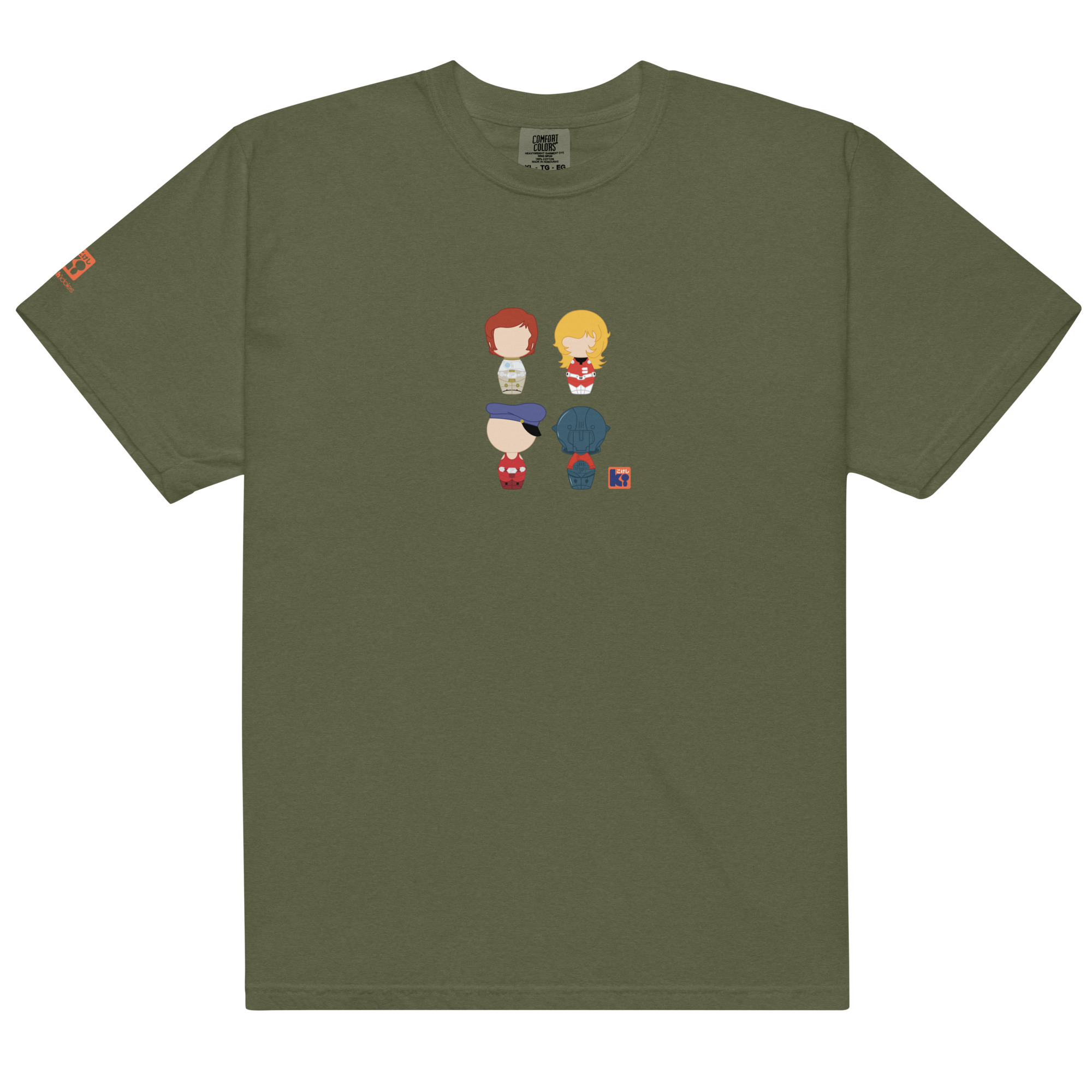 T-shirt kaki inspiré de l'animé Capitaine Flam