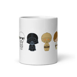Mug blanc inspiré de la trilogie cinématographique Star Wars