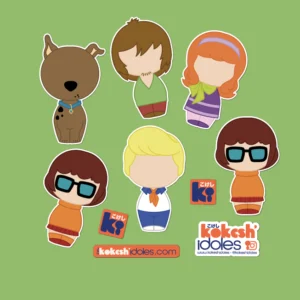 6 stickers inspirés du dessin animé Scooby Doo
