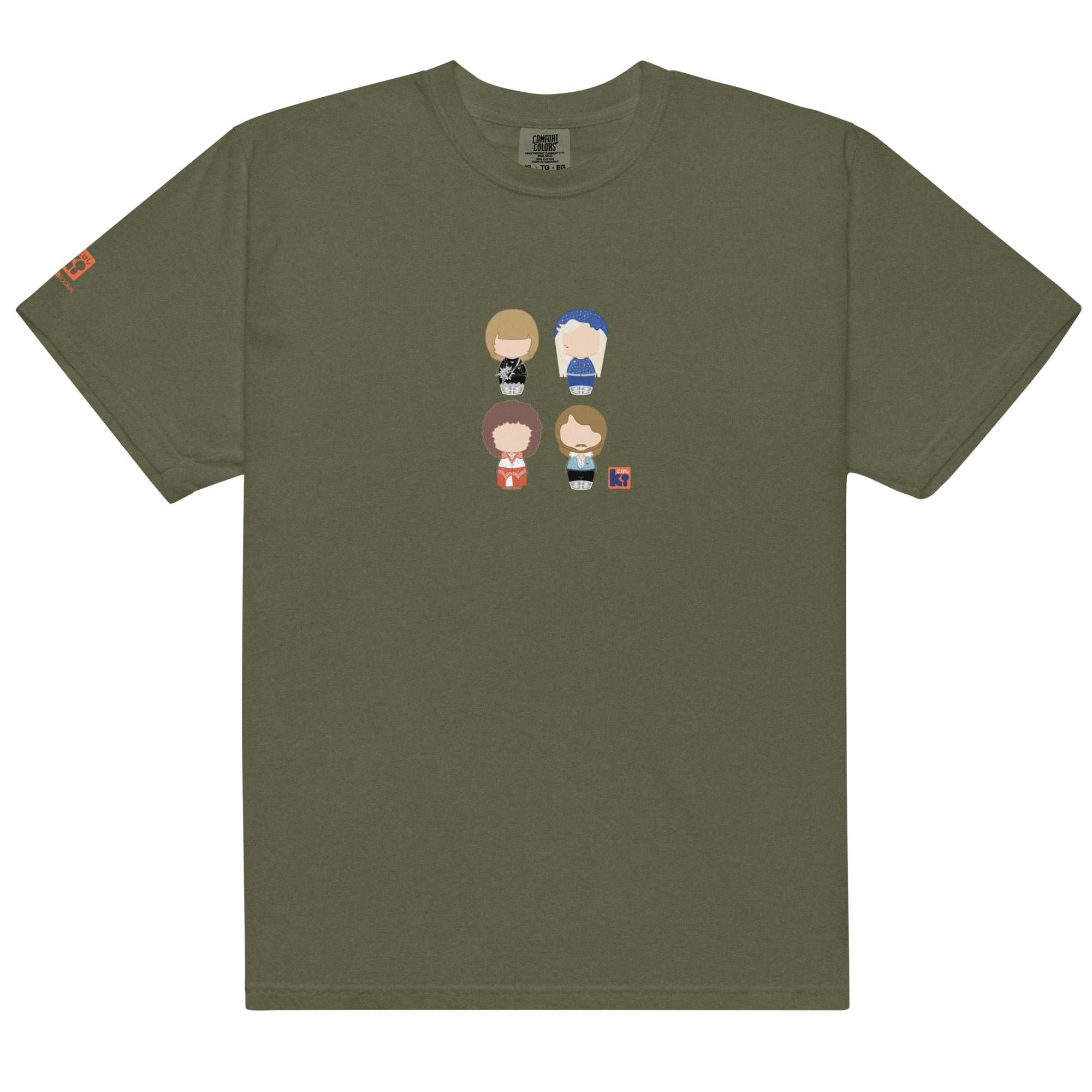 T-shirt kaki inspiré du groupe ABBA Eurovision 1974