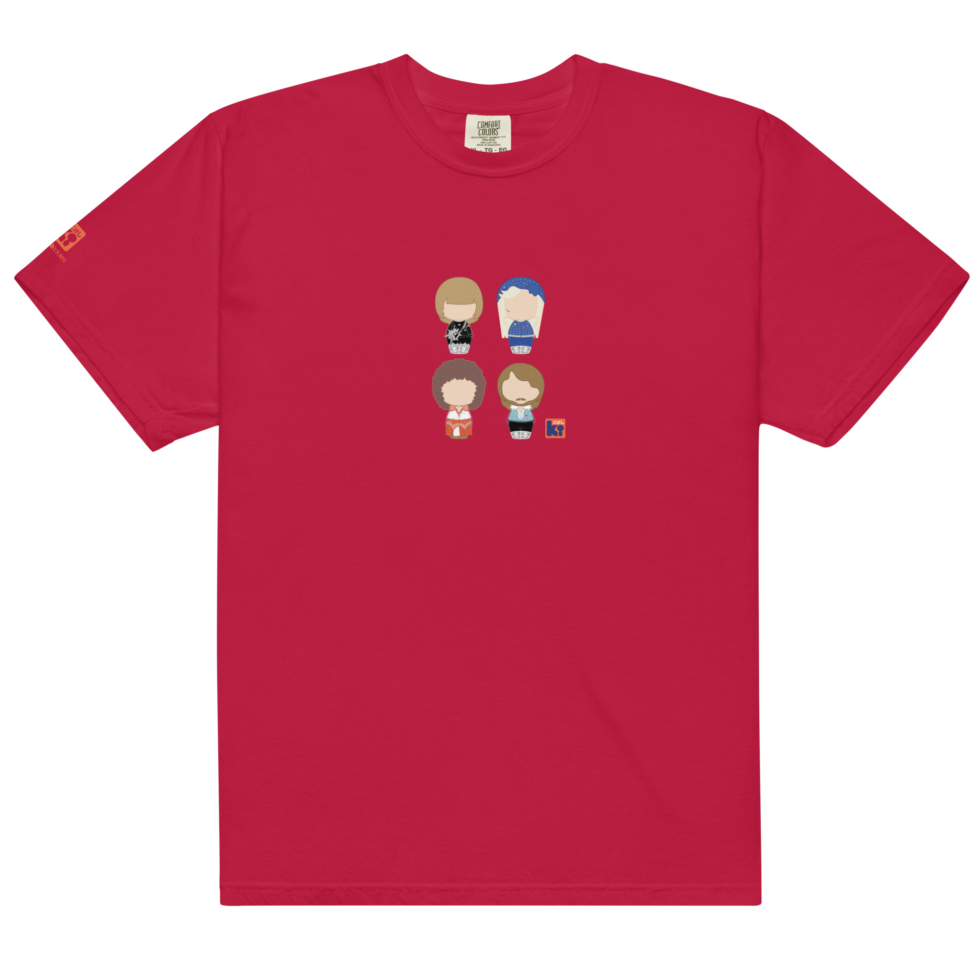 T-shirt rouge inspiré du groupe ABBA Eurovision 1974